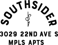 Southsider apartments logo with address 3029 22ND AVE S MPLS APTS.